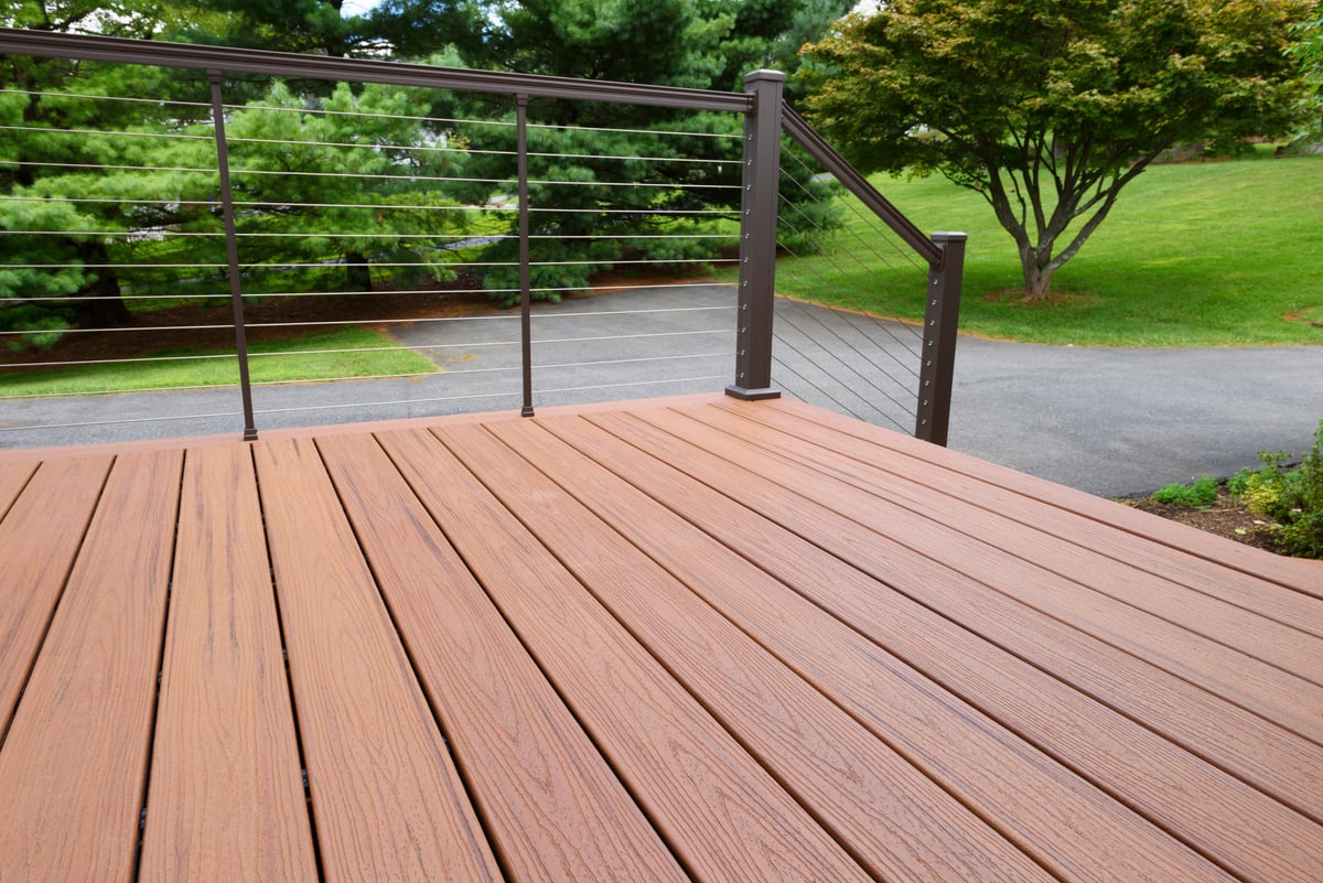 Composite Wood Deck with Metal Railing